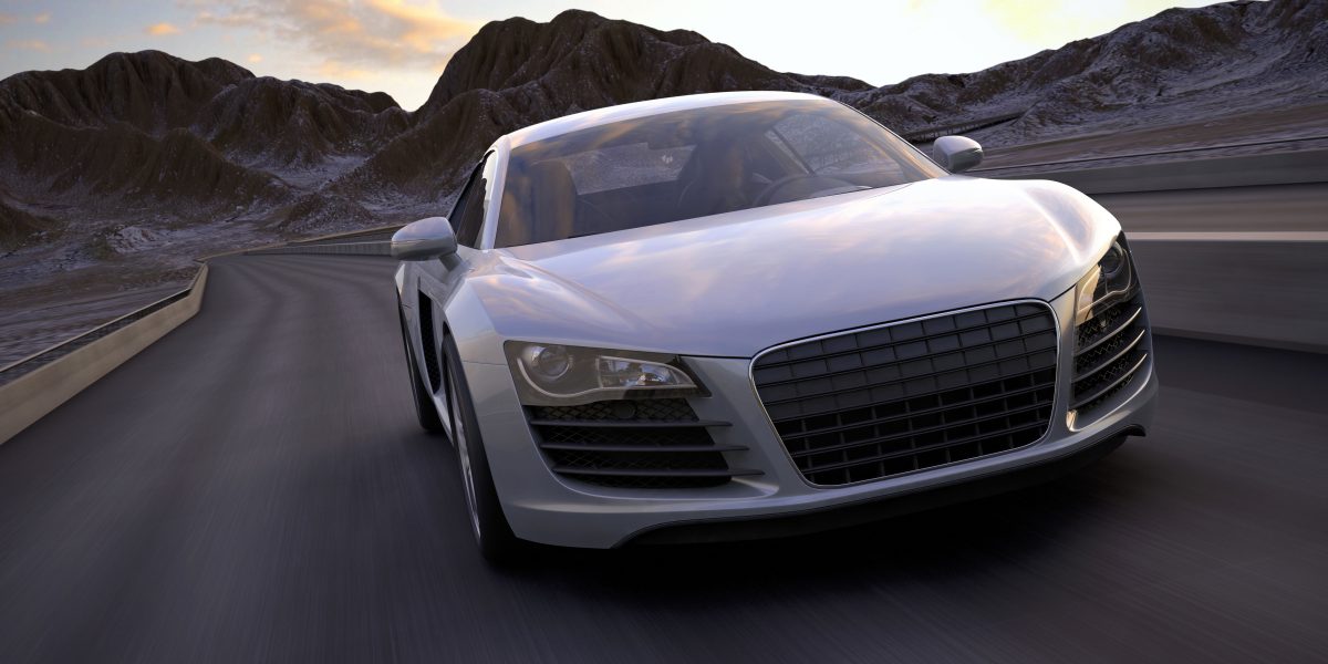 a sports car on road