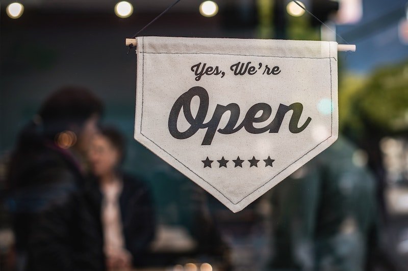 an Open business sign