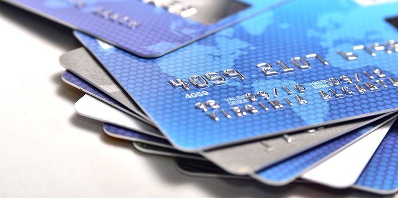 credit card stack
